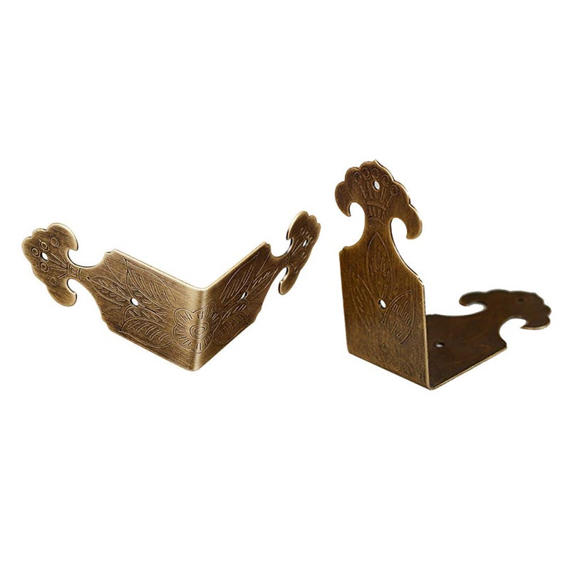 Tiazza 8Pcs Right Angle Brass Box Corner Protector Corner Braces Hardware Desk Edge Guards Wood Jewelry Box Photo Frame Accessories - Image 2
